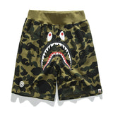 A Ape Print Shorts Trendy Brand Camouflage Teeth Printed Men's Cotton Shorts