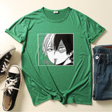Anime TShirts Aesthetic Men's Shirt Cartoon Anime Print Summer Loose Sleeves T-shirt Men