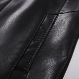 Men's Autumn and Winter Lapel Leather Fashion Motorcycle Jacket Men Pu Jacket