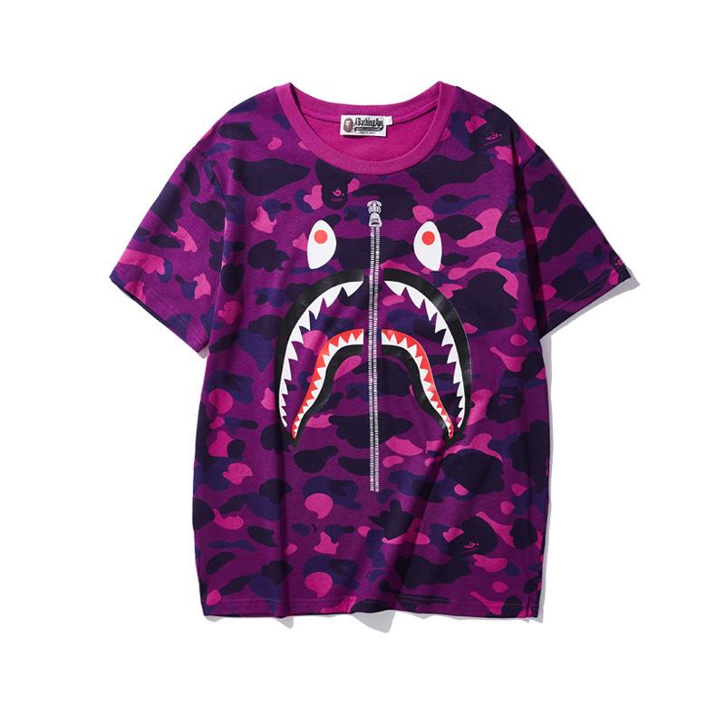 A Ape Print T Shirt Spring and Summer Short-Sleeved T-shirt Printed Men's and Women's Fashion All-Matching