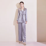 Women Pant Suit Uniform Designs Formal Style Office Lady Bussiness Attire Autumn and Winter Suit Coat Wide Leg Pants Two-Piece Suit