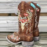Coachella Cowboy Boots Autumn and Winter Thick Heel Printed Embroidery Knight Boots