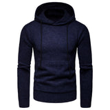 Men's Solid Color Slim Fit Pullover Hooded Knitwear Sweater Large Size Fashion Casual Jacket Men Pullover Sweaters