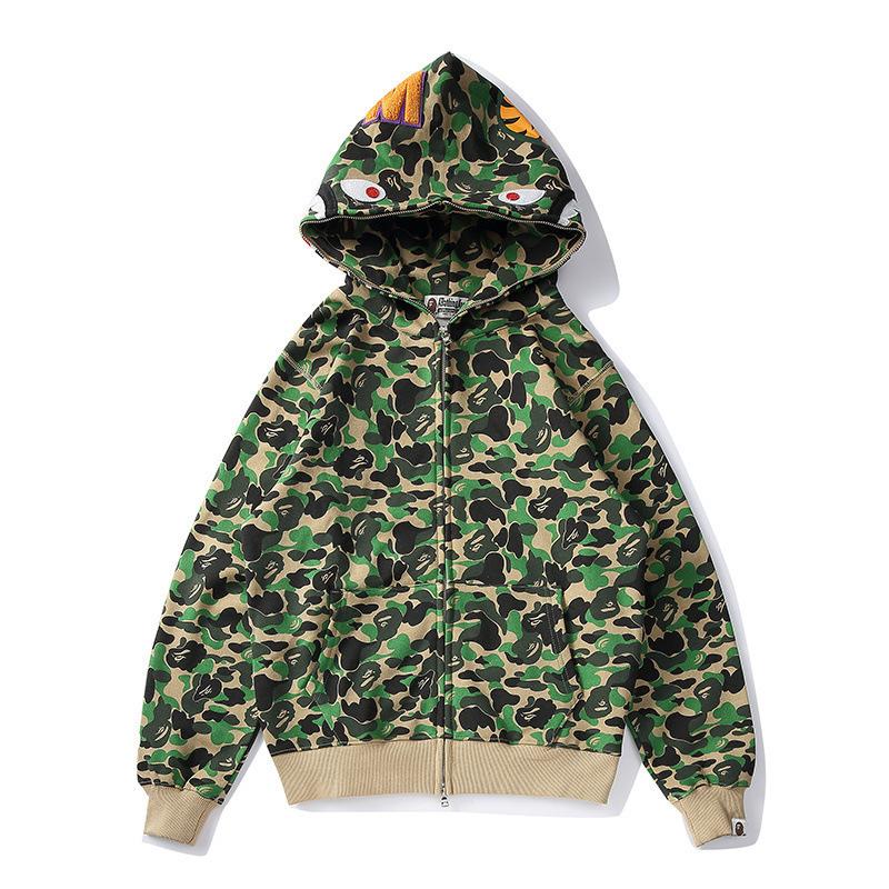 A Ape Print Hoodie Spring and Autumn Zipper Hoodie Sweater