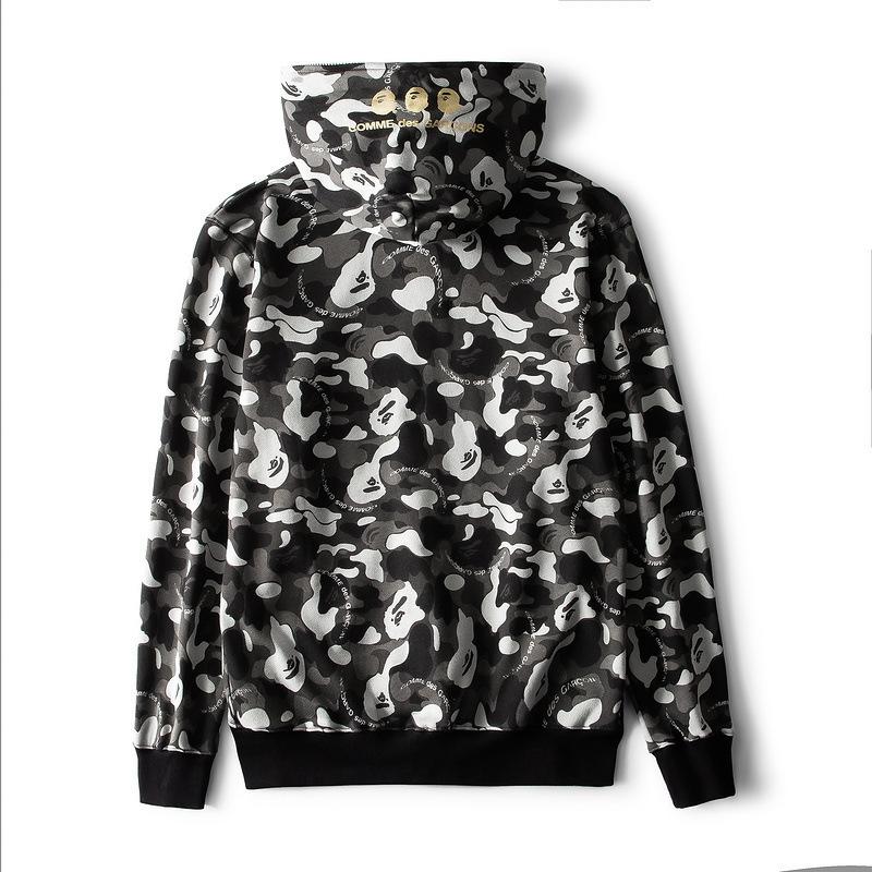 A Ape Print Hoodie Autumn Men's Camouflage Loose Hooded Sweater