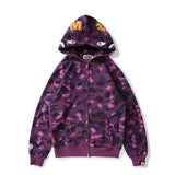 A Ape Print Hoodie Autumn and Winter Women Teenagers Cotton Printed Camouflage Brushed Hoody Hoodie