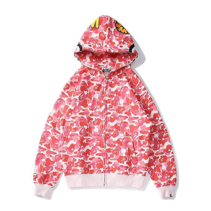 A Ape Print Hoodie Spring and Autumn Zipper Hoodie Sweater