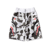 A Ape Print Shorts Camouflage Stitching Teeth Pattern Summer Men's Casual Cotton Shorts Fifth Pants