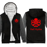 Captain America Hoodie Revenge Alliance Shield plus Velvet Thickened Couple Wear Cardigan Jacket