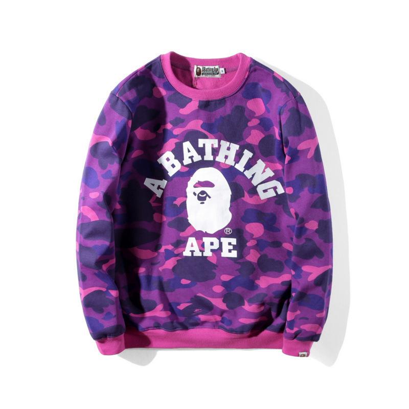 A Ape Print Sweatshirts Fashion Brand Men and Teenagers plus Size Student Pullover