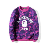 A Ape Print Sweatshirts Fashion Brand Men and Teenagers plus Size Student Pullover