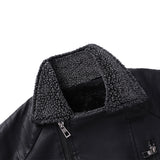 Hand Painted Leather Jackets Winter Men's Biker's Leather Jacket Fleece Leather Jacket Coat