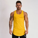 Fitness Mens Sleeveless T-shirt Gym Training Tank Tops & Stringer Vests Solid Color Men's Vest Summer Cotton Leisure Men's Fitness Men's Sportswear