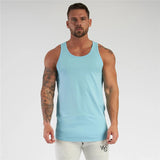 Fitness Mens Sleeveless T-shirt Gym Training Tank Tops & Stringer Vests Solid Color Men's Vest Summer Cotton Leisure Men's Fitness Men's Sportswear
