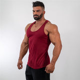 Fitness Mens Sleeveless T-shirt Gym Training Tank Tops & Stringer Vests Summer Workout Clothing Casual Top Cotton Sports Vest