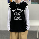 Men Long Sleeve T-Shirts Wear Fake Two Pieces