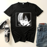 Anime TShirts Aesthetic Men's Shirt Cartoon Anime Print Summer Loose Sleeves T-shirt Men