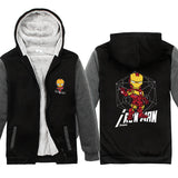 Captain America Hoodie Avengers Iron Man Autumn and Winter Fleece-Lined Men's Coat