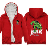 Captain America Hoodie Avengers Iron Man Autumn and Winter Fleece-Lined Men's Coat