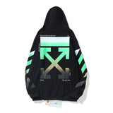 Autumn And Winter Off Gradient Color Arrow Print Hoodie Men And Women