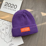 Women Beanies Thickened Knitted Hat Female Autumn and Winter Leisure Labeling Woolen Cap