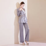 Women Pant Suit Uniform Designs Formal Style Office Lady Bussiness Attire Autumn and Winter Suit Coat Wide Leg Pants Two-Piece Suit
