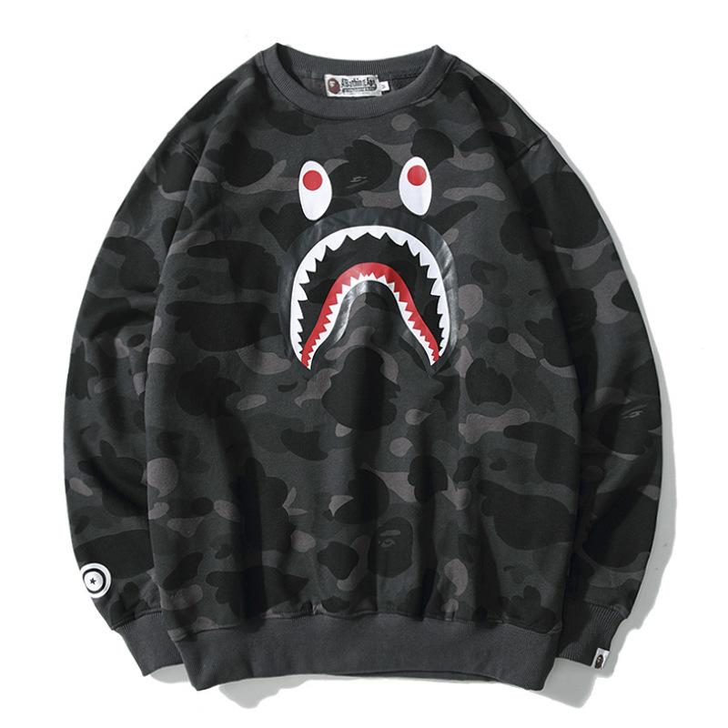 A Ape Print Sweatshirts Loose Hip Hop round Neck Sweater for Men