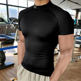 Slim Fit Muscle Gym Men T Shirt Men Rugged Style Workout Tee Tops Fashion Men T-shirt Fitness Tight Men's Sportswear Casual Men's Clothing