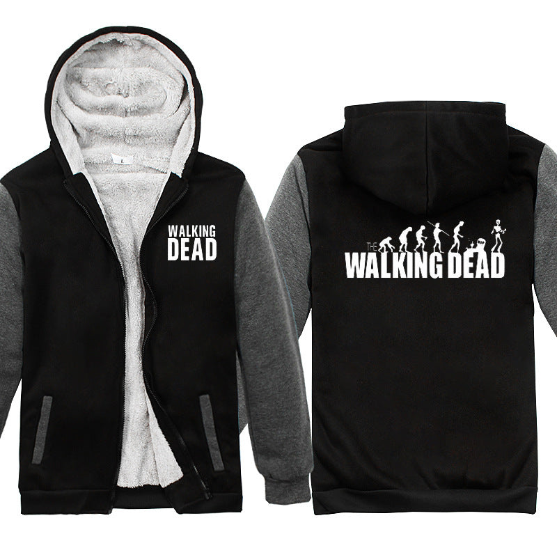 The Walking Dead Clothes Thickened Hooded Sweatshirt Hoodie Casual Men's Clothing Anime Print