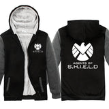 Captain America Hoodie Revenge Alliance Shield plus Velvet Thickened Couple Wear Cardigan Jacket