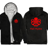 Captain America Hoodie Revenge Alliance Shield plus Velvet Thickened Couple Wear Cardigan Jacket