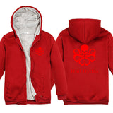 Captain America Hoodie Revenge Alliance Shield plus Velvet Thickened Couple Wear Cardigan Jacket