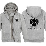 Captain America Hoodie Revenge Alliance Shield plus Velvet Thickened Couple Wear Cardigan Jacket
