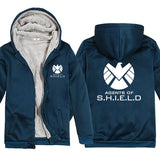 Captain America Hoodie Revenge Alliance Shield plus Velvet Thickened Couple Wear Cardigan Jacket