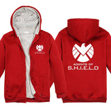 Captain America Hoodie Revenge Alliance Shield plus Velvet Thickened Couple Wear Cardigan Jacket