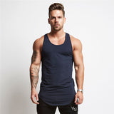 Fitness Mens Sleeveless T-shirt Gym Training Tank Tops & Stringer Vests Solid Color Men's Vest Summer Cotton Leisure Men's Fitness Men's Sportswear