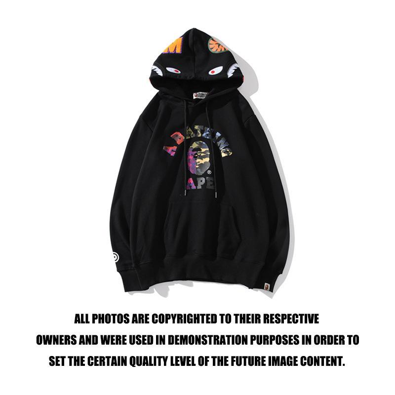A Ape Print Hoodie Printed Letter Hooded Pullover Leisure Hooded Sweater