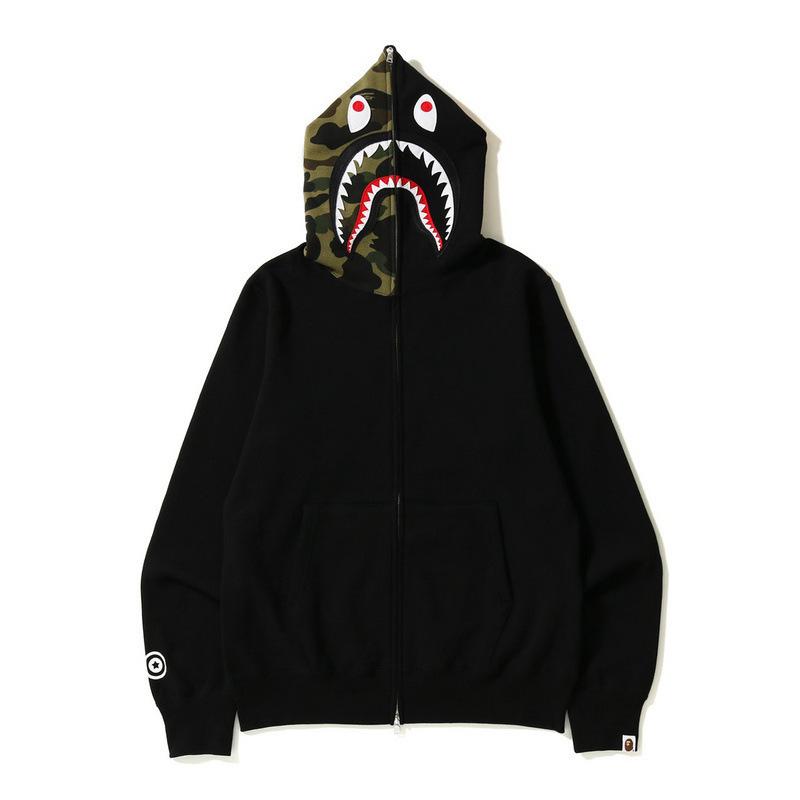 A Ape Print Hoodie Autumn and Winter Men's Cotton Hooded Sweater Fleece Jacket