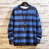 Winter Men's round Neck Striped Pullover Sweater Youth Fashion Trends Casual Bottoming Shirt Men Pullover Sweaters