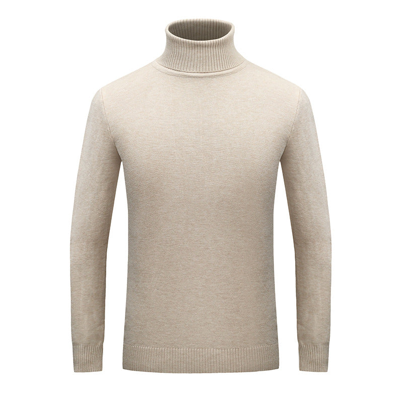 Winter Men's Solid Color Slim Fit Turtleneck Pullover Knitwear Large Size Fashion Trend Casual Bottoming Shirt Men Pullover Sweaters