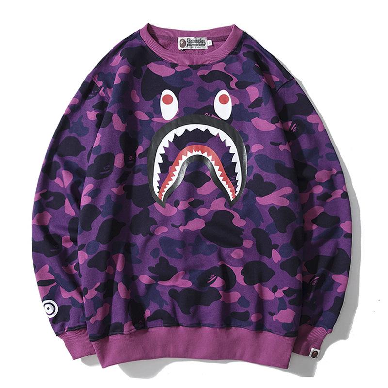 A Ape Print Sweatshirts Loose Hip Hop round Neck Sweater for Men