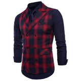 Tuxedo Vests Men Suit Vest Autumn Men's Casual Solid Color Double Breasted Vest Suit