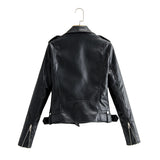 Hot Pink Motorcycle Jacket Fall Women's Leather Top Lapel Zipper Long-Sleeved, Slim-Fit, Short PU Leather Jacket