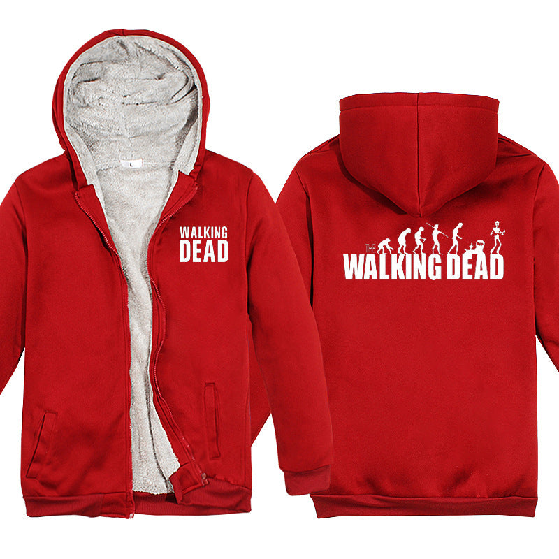 The Walking Dead Clothes Thickened Hooded Sweatshirt Hoodie Casual Men's Clothing Anime Print