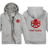 Captain America Hoodie Revenge Alliance Shield plus Velvet Thickened Couple Wear Cardigan Jacket