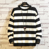 Winter Men's round Neck Striped Pullover Sweater Youth Fashion Trends Casual Bottoming Shirt Men Pullover Sweaters