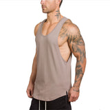 Fitness Mens Sleeveless T-shirt Gym Training Tank Tops & Stringer Vests Cotton Leisure Men's Vest Men's Sportswear Fashion plus Size Loose