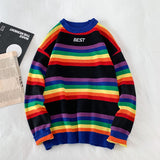 Winter Men's round Neck Loose Striped Pullover Sweater Sweater Large Size Fashion Casual Bottoming Shirt Men Pullover Sweaters