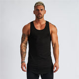 Fitness Mens Sleeveless T-shirt Gym Training Tank Tops & Stringer Vests Solid Color Men's Vest Summer Cotton Leisure Men's Fitness Men's Sportswear