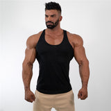 Fitness Mens Sleeveless T-shirt Gym Training Tank Tops & Stringer Vests Summer Workout Clothing Casual Top Cotton Sports Vest
